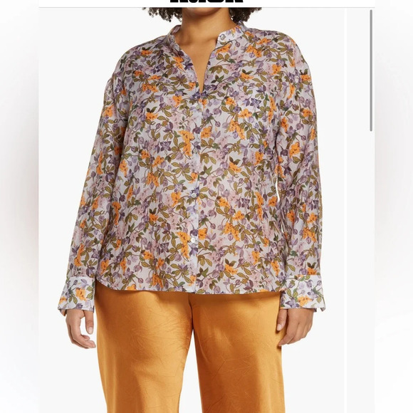 Vince Wisteria‎ Vine Button-Up Blouse shirt plus size 3X new with tags NWT - Picture 1 of 3